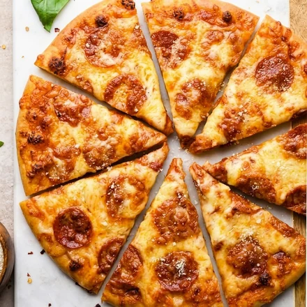 Pepperoni pizza in downtown Edmonton at Mondo Pizza