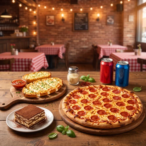 Mondo Special combo with pizza, garlic bread sticks, tiramisu and pop at Mondo Pizza Edmonton