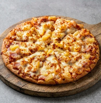 Hawaiian pizza with ham and pineapple at Mondo Pizza in downtown Edmonton