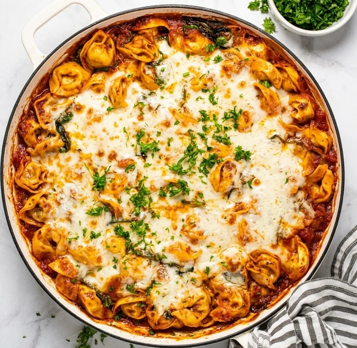 Baked tortellini with marinara and mozzarella from Mondo Pizza on 101 Street in Edmonton